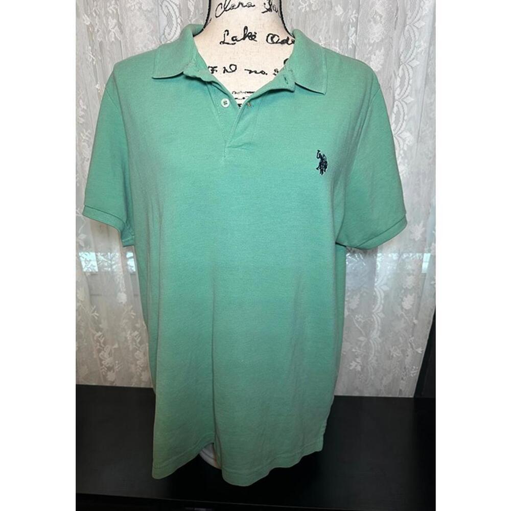 U.S. Polo Assn. Men's Blue/Green Polo Shirt - Size L